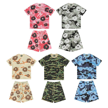 Camouflage Print Sweatshirt and Pants Set