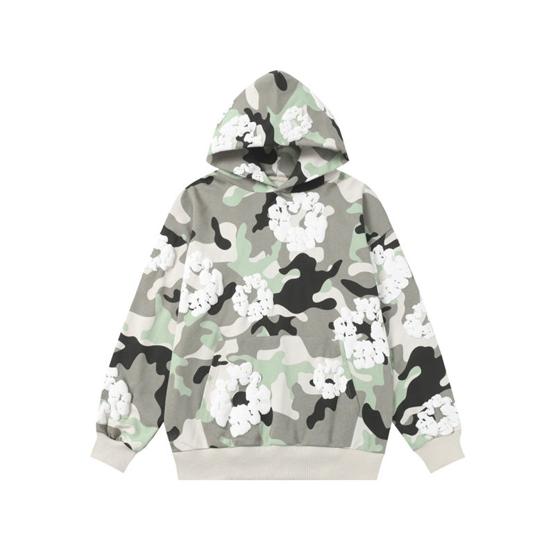 Camouflage Print Sweatshirt and Pants Set