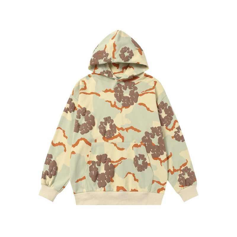 Camouflage Print Sweatshirt and Pants Set