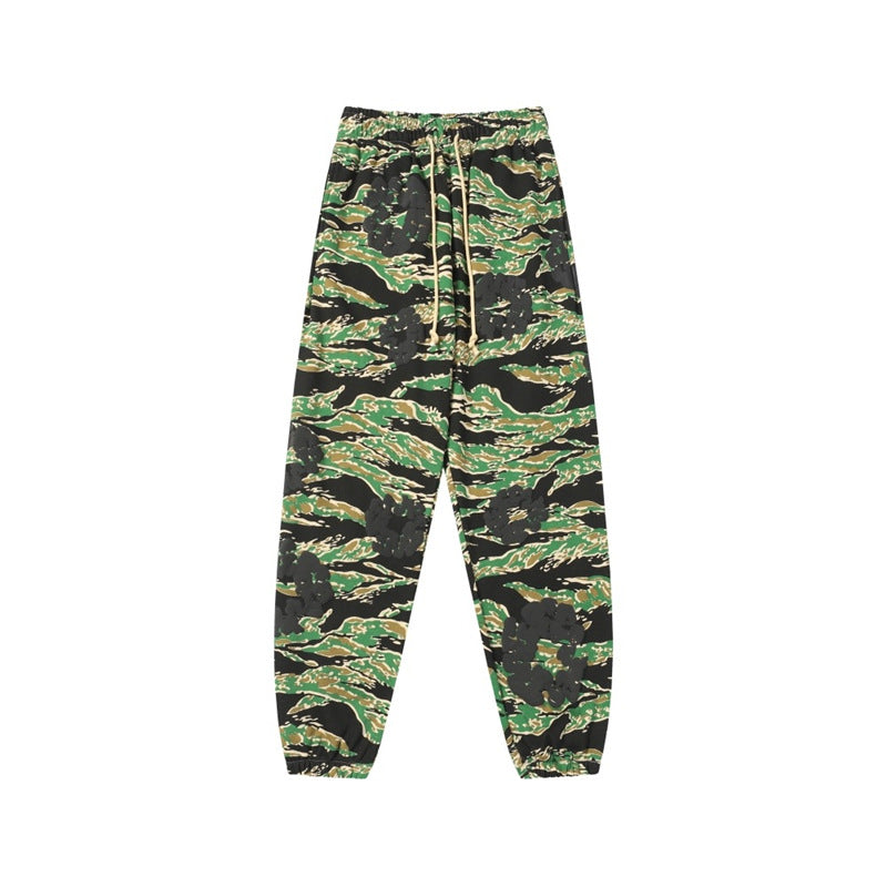Camouflage Print Sweatshirt and Pants Set