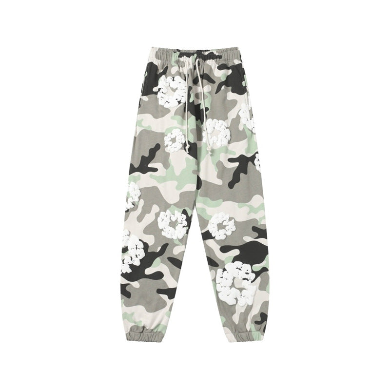 Camouflage Print Sweatshirt and Pants Set