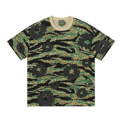 Camouflage Print Sweatshirt and Pants Set