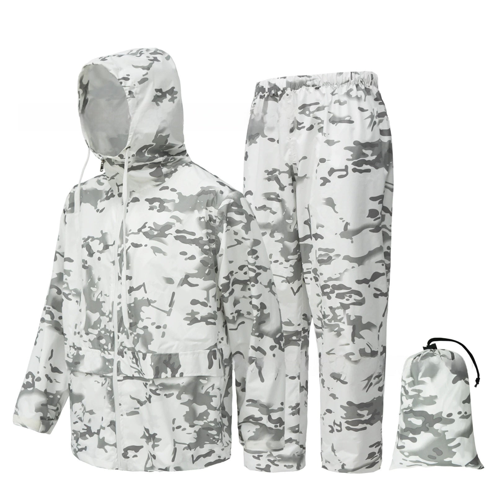 Camouflage raincoat and rain pants