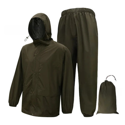 Camouflage raincoat and rain pants