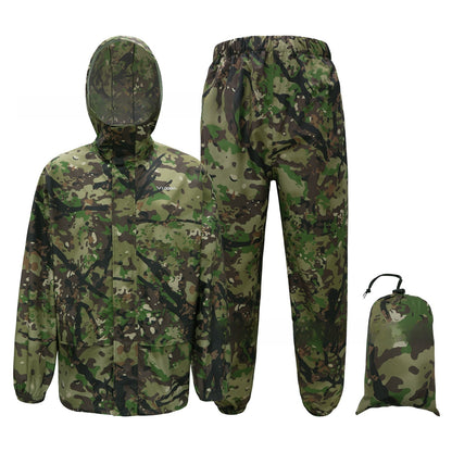 Camouflage raincoat and rain pants