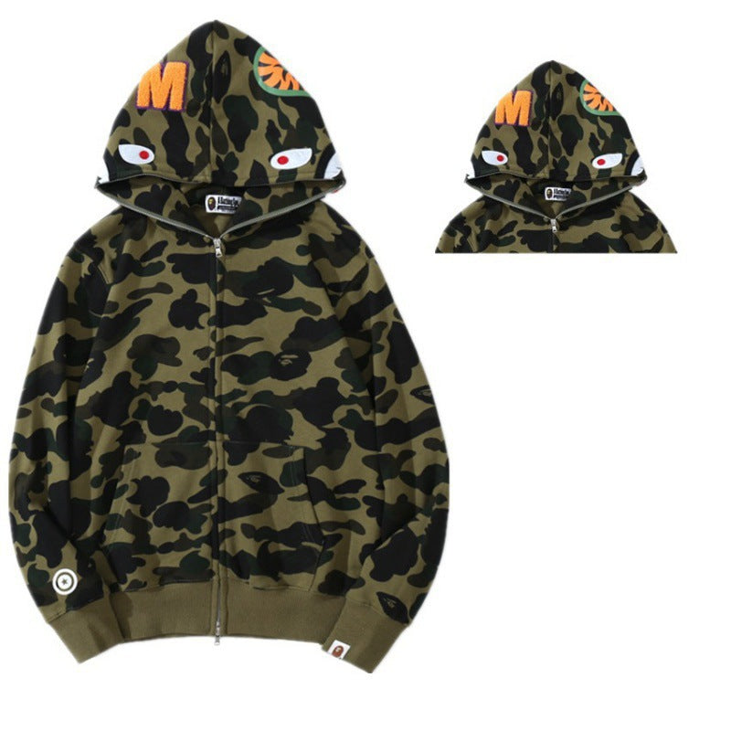 Camouflage Shark Print Sweatshirt