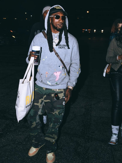 Camouflage Splatter Flared Cargo Pants