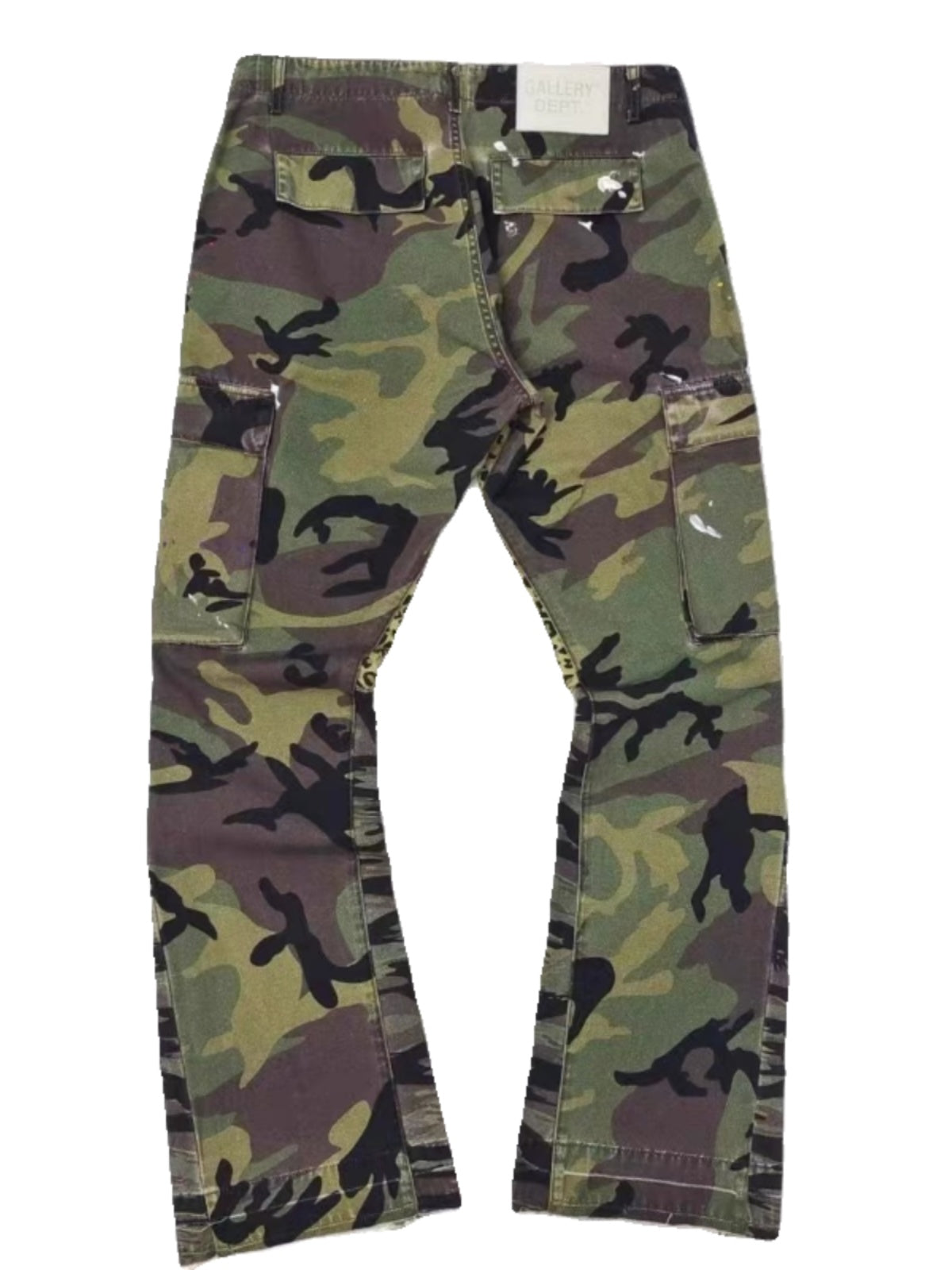 Camouflage Splatter Flared Cargo Pants