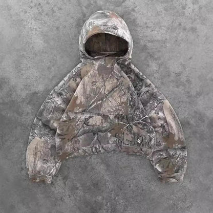 Camouflage Zip-Up Fleece Hoodie