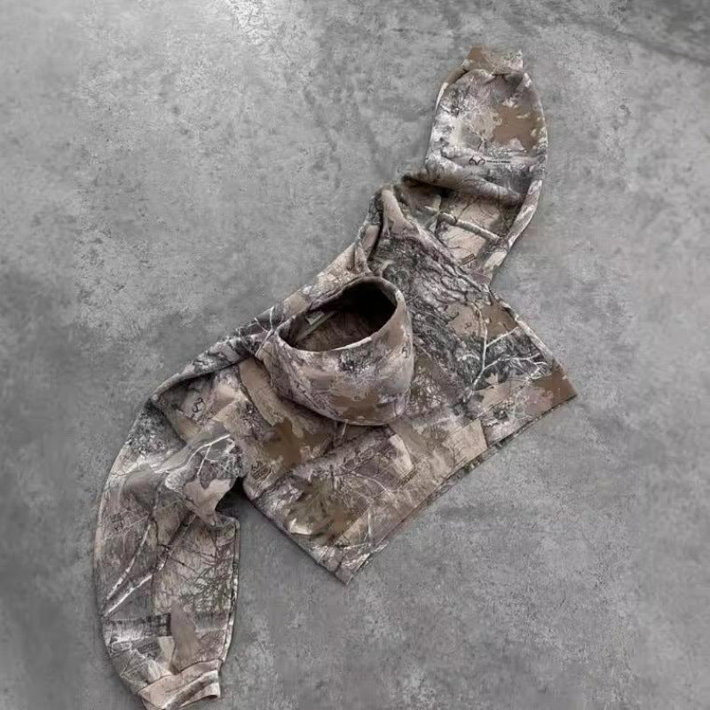 Camouflage Zip-Up Fleece Hoodie