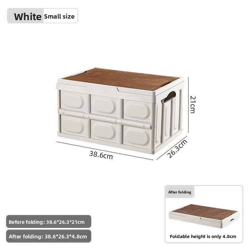 Camping Storage Box with Wooden Lid
