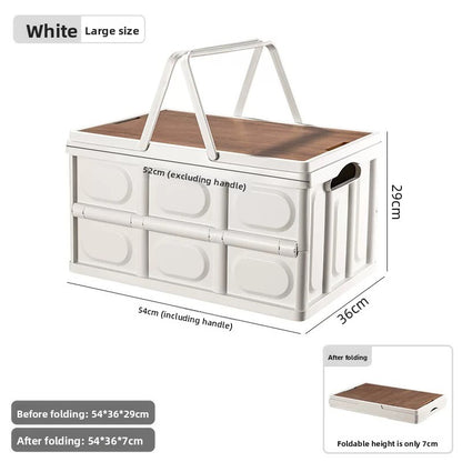 Camping Storage Box with Wooden Lid