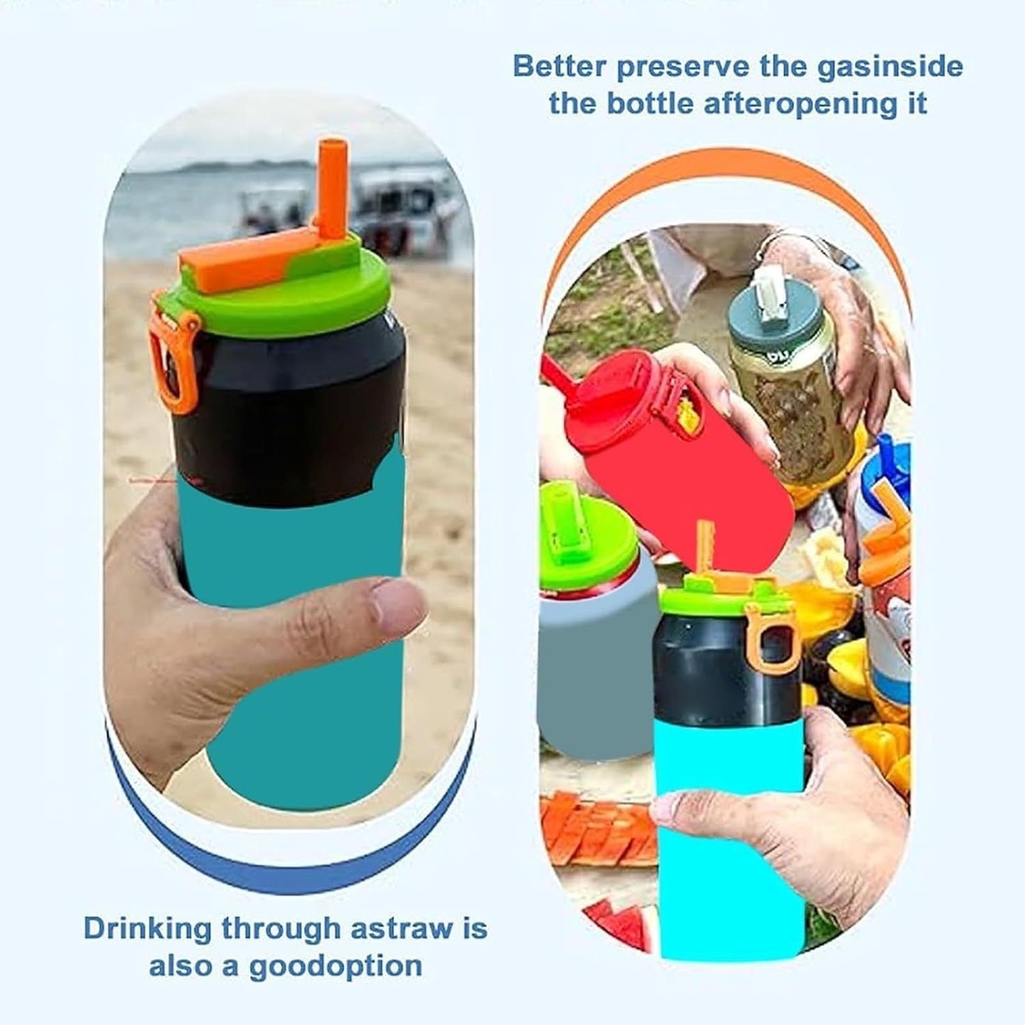 Canned drink straw cap