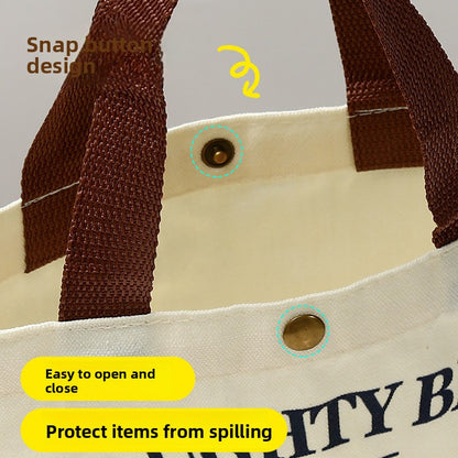 Canvas Bear Print Handbag