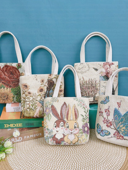 Canvas Embroidered Mini Handbag