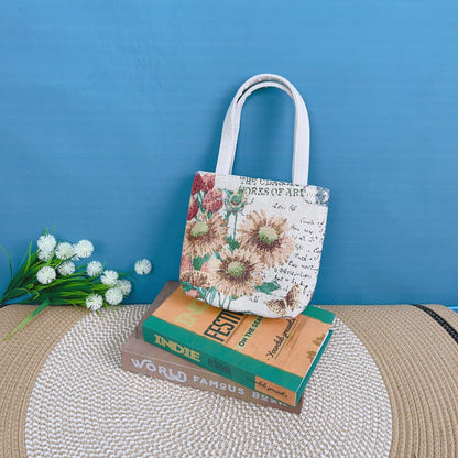 Canvas Embroidered Mini Handbag