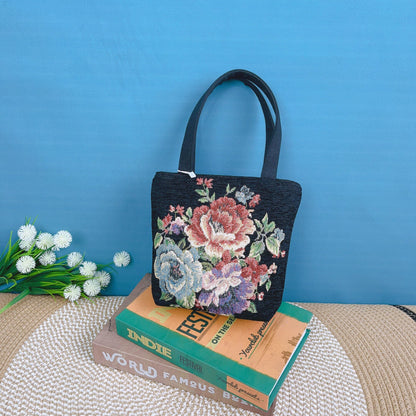 Canvas Embroidered Mini Handbag