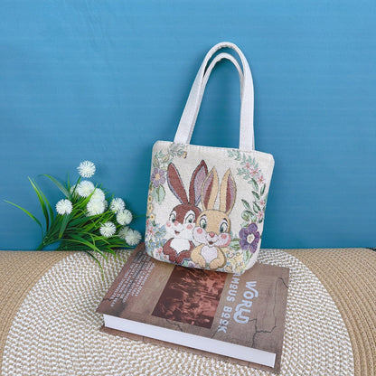 Canvas Embroidered Mini Handbag