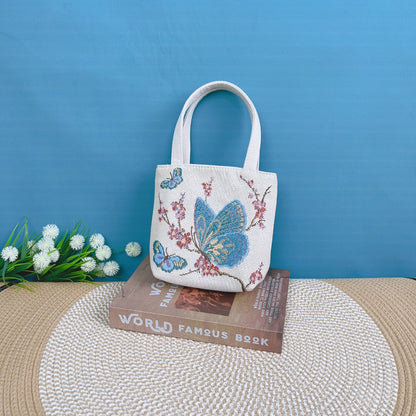 Canvas Embroidered Mini Handbag