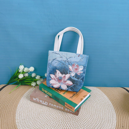 Canvas Embroidered Mini Handbag