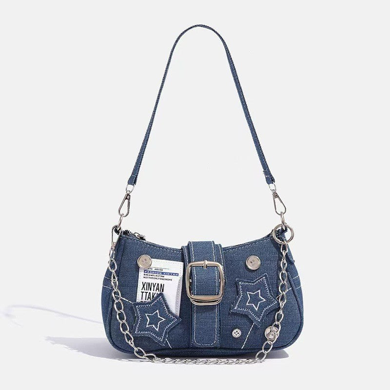 Canvas hand-held chain bag