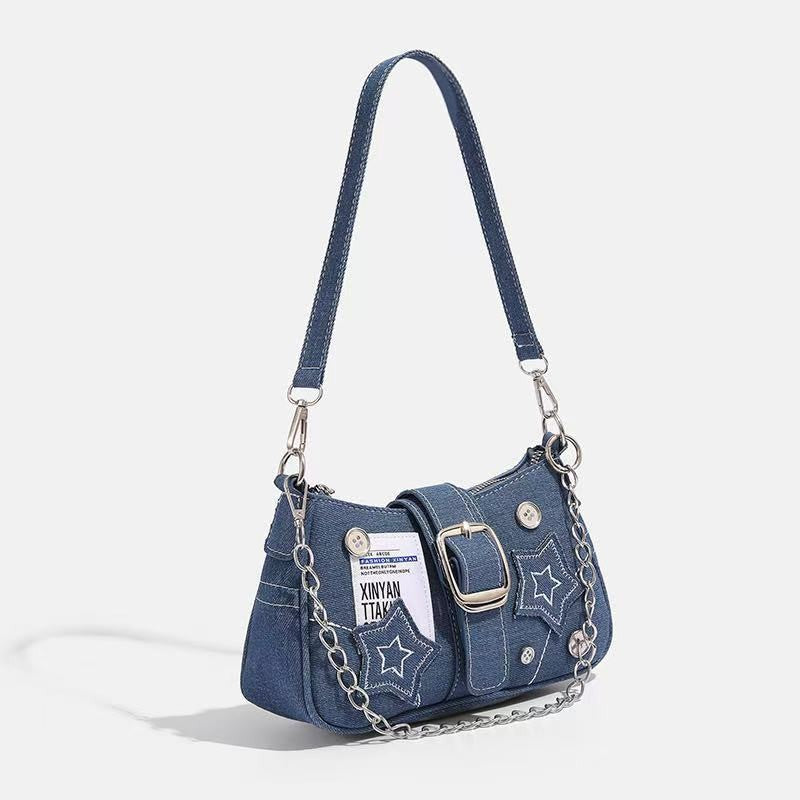Canvas hand-held chain bag