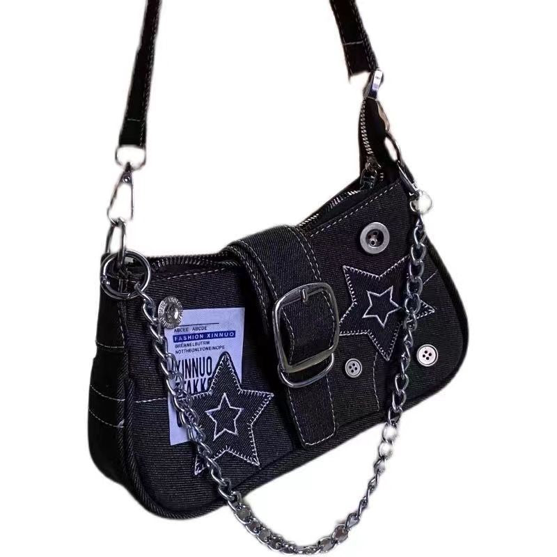 Canvas hand-held chain bag