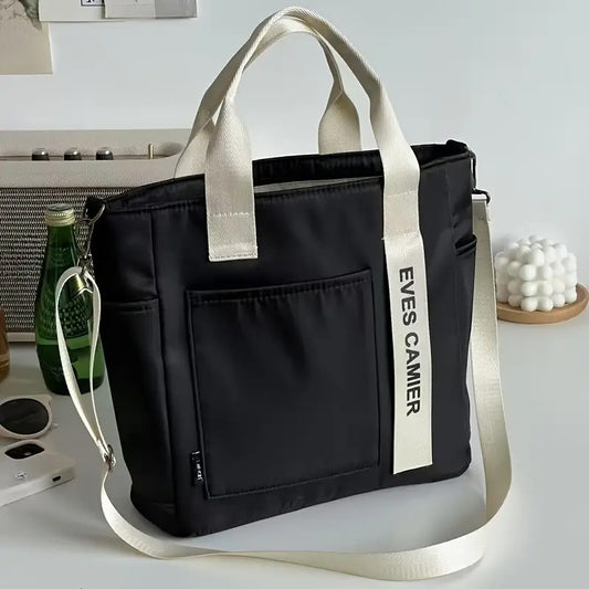 Canvas hand-held crossbody bag