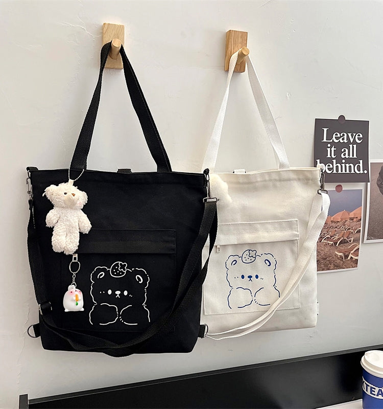 Canvas large-capacity crossbody handbag