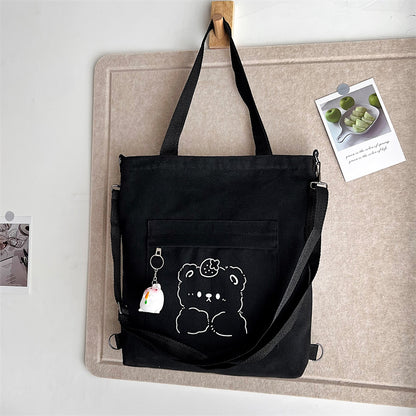 Canvas large-capacity crossbody handbag