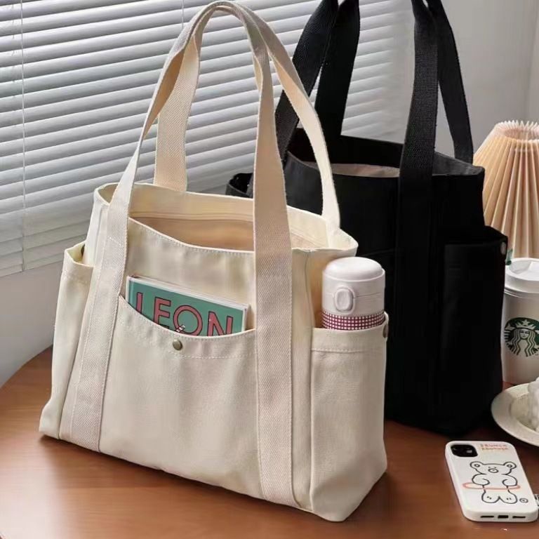 Canvas large-capacity handbag
