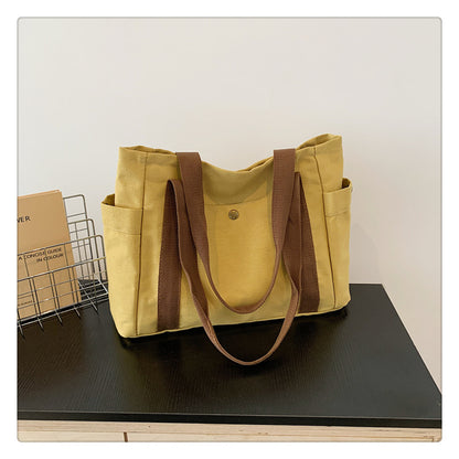 Canvas large-capacity handbag