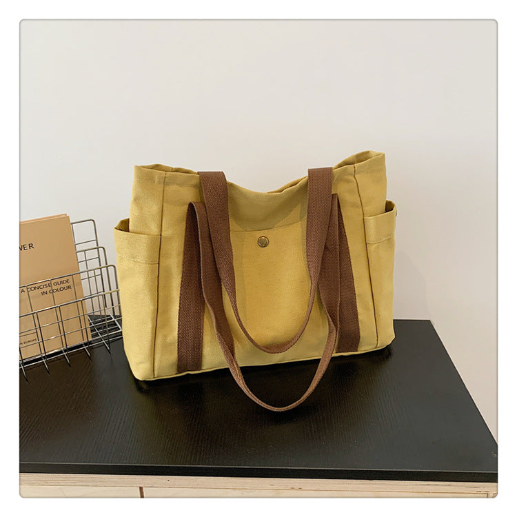 Canvas large-capacity handbag