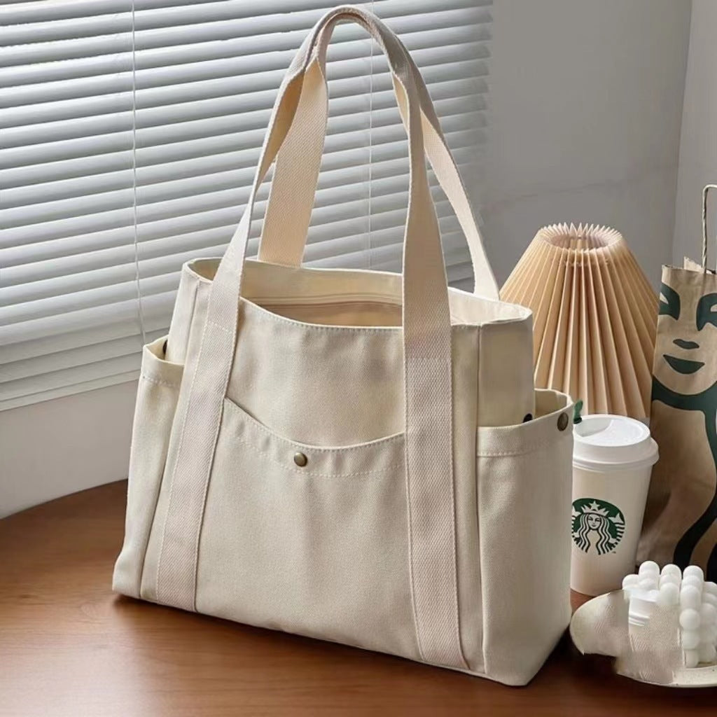 Canvas large-capacity handbag