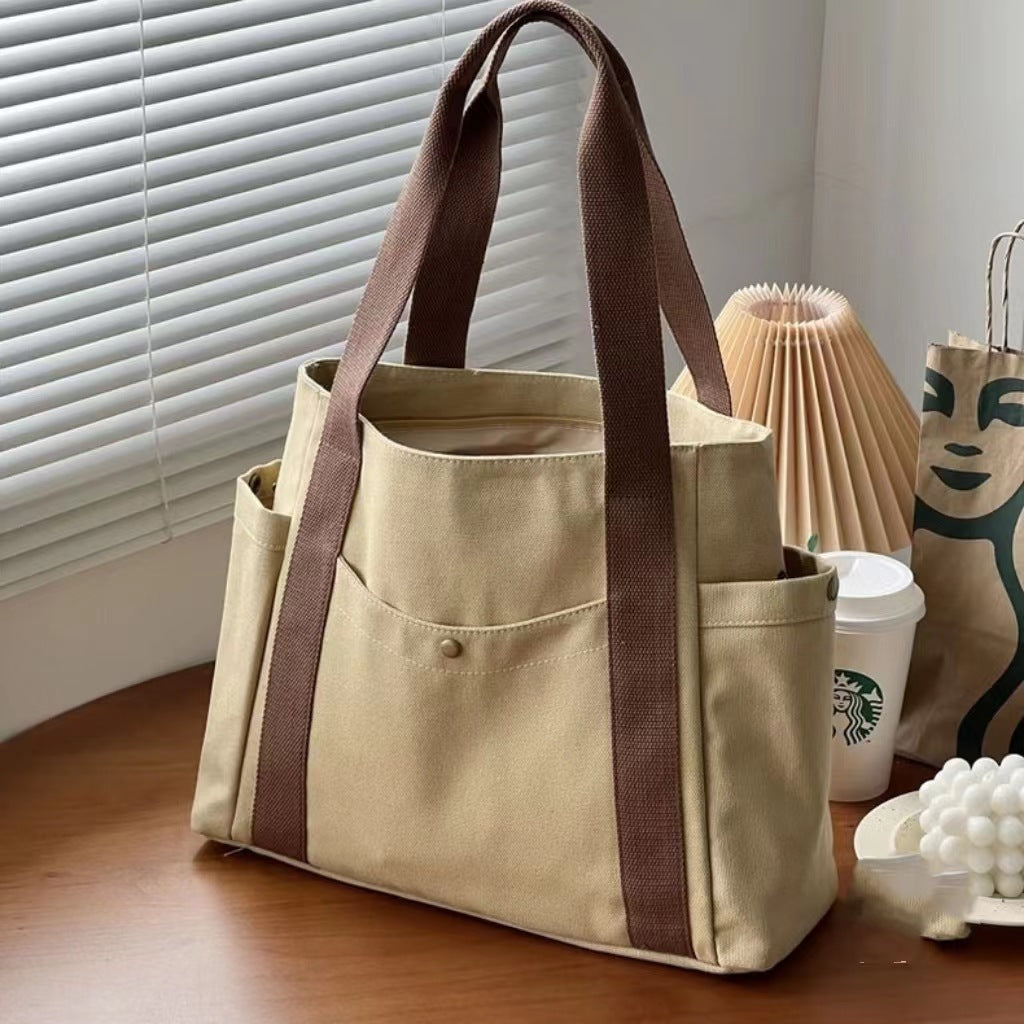 Canvas large-capacity handbag