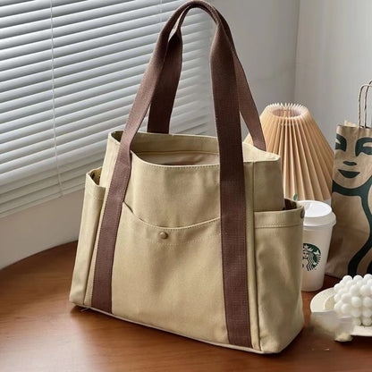 Canvas large-capacity handbag