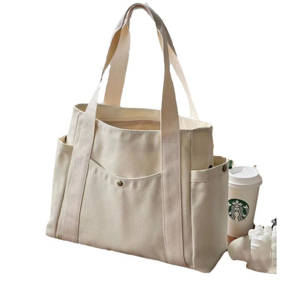 Canvas large-capacity handbag