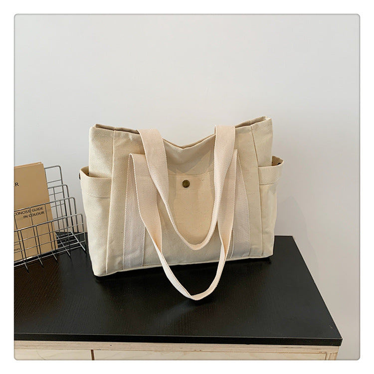 Canvas large-capacity handbag