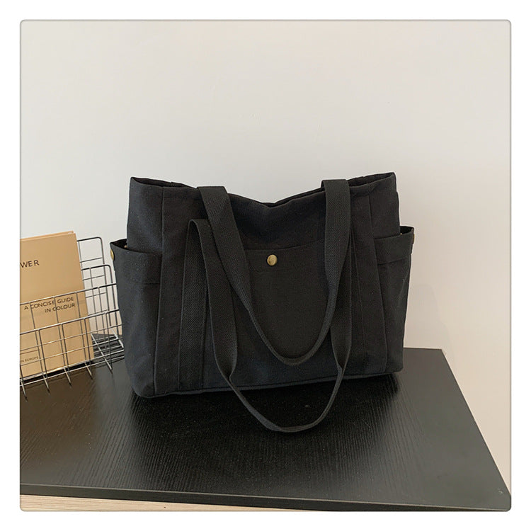 Canvas large-capacity handbag