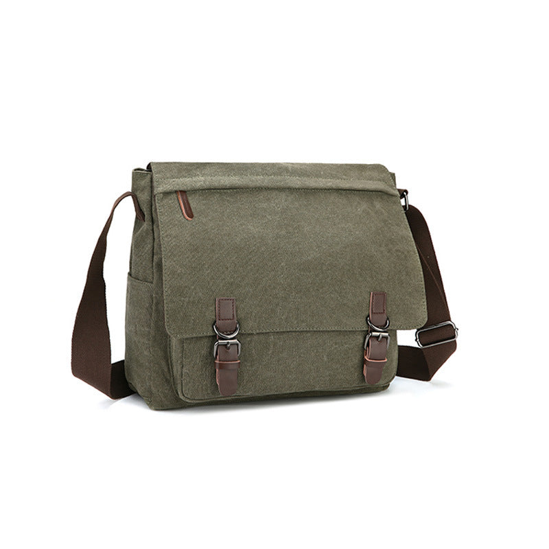 Canvas Messenger Bag with Laptop Compartment