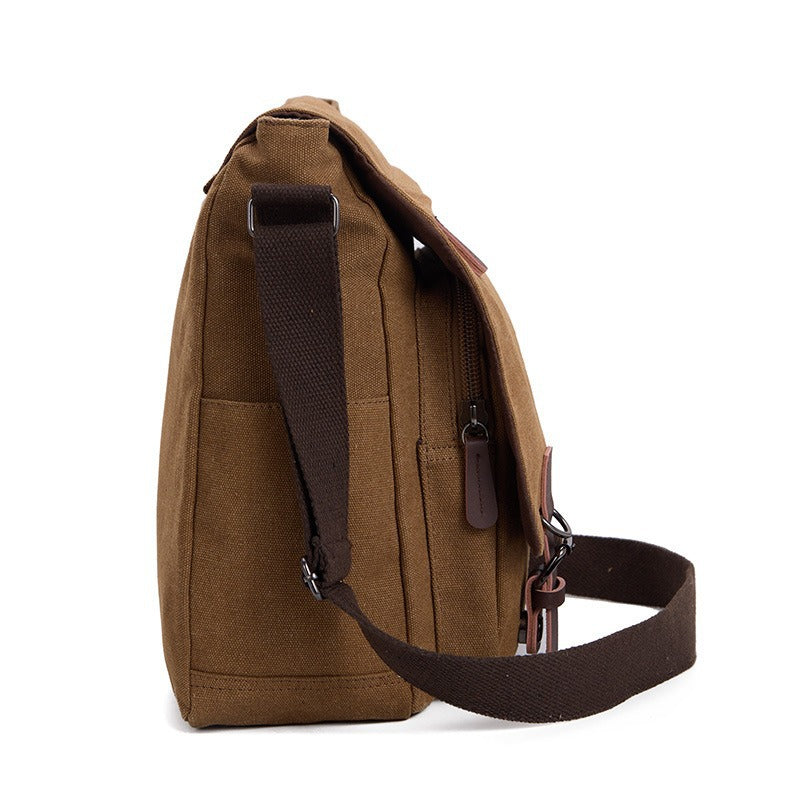 Canvas Messenger Bag with Laptop Compartment