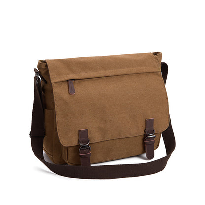 Canvas Messenger Bag with Laptop Compartment
