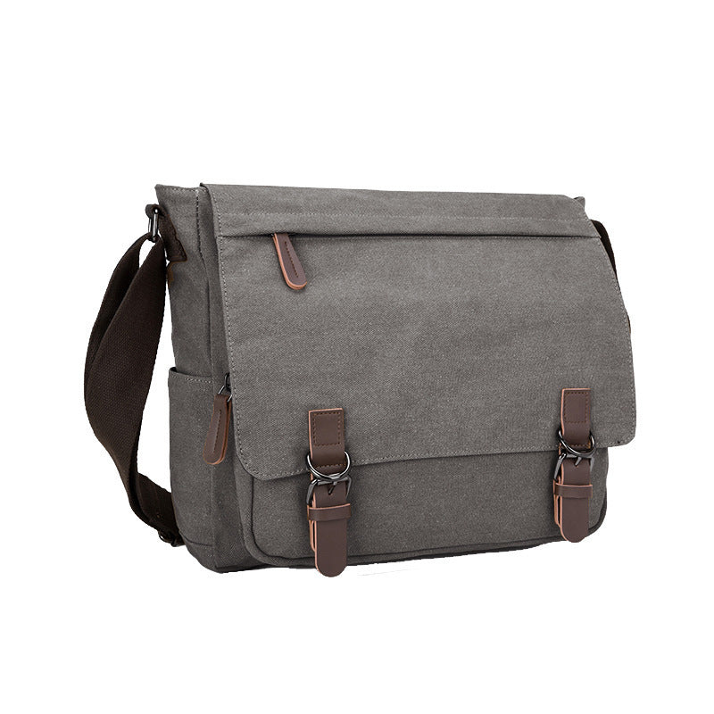 Canvas Messenger Bag with Laptop Compartment