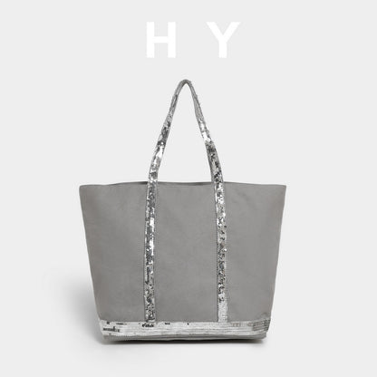 Canvas Sequins Vintage Tote Bag