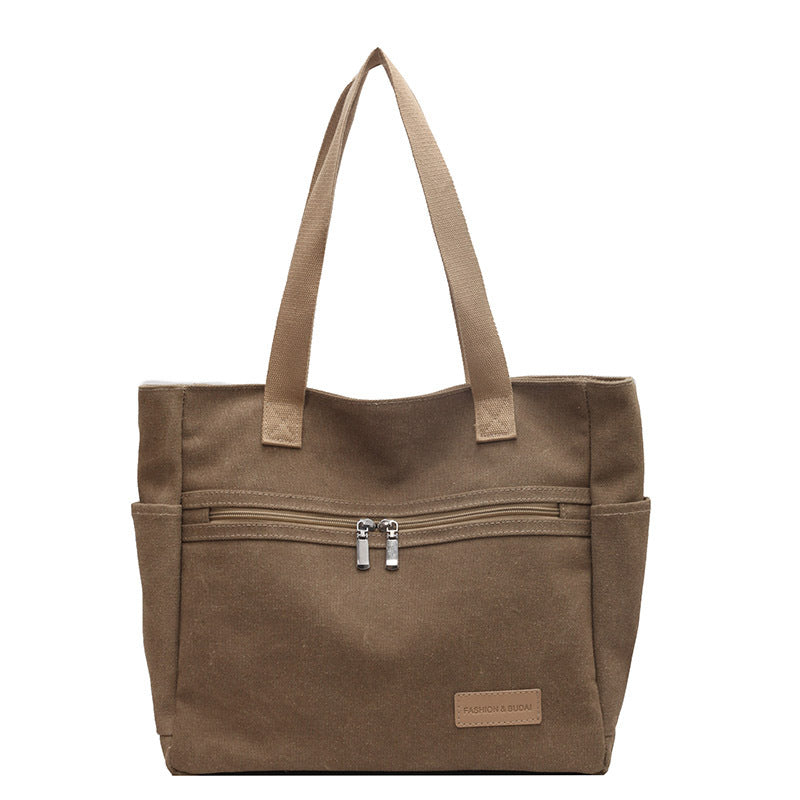 Canvas single-shoulder tote bag