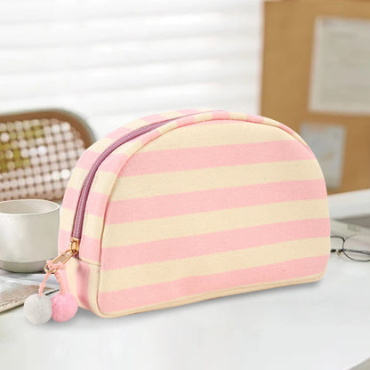 Canvas Striped Toiletry Bag