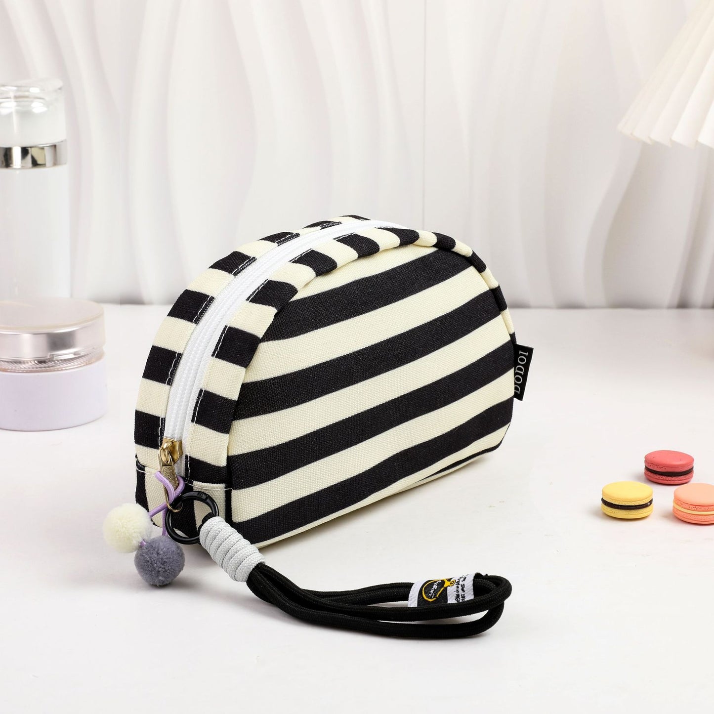 Canvas Striped Toiletry Bag