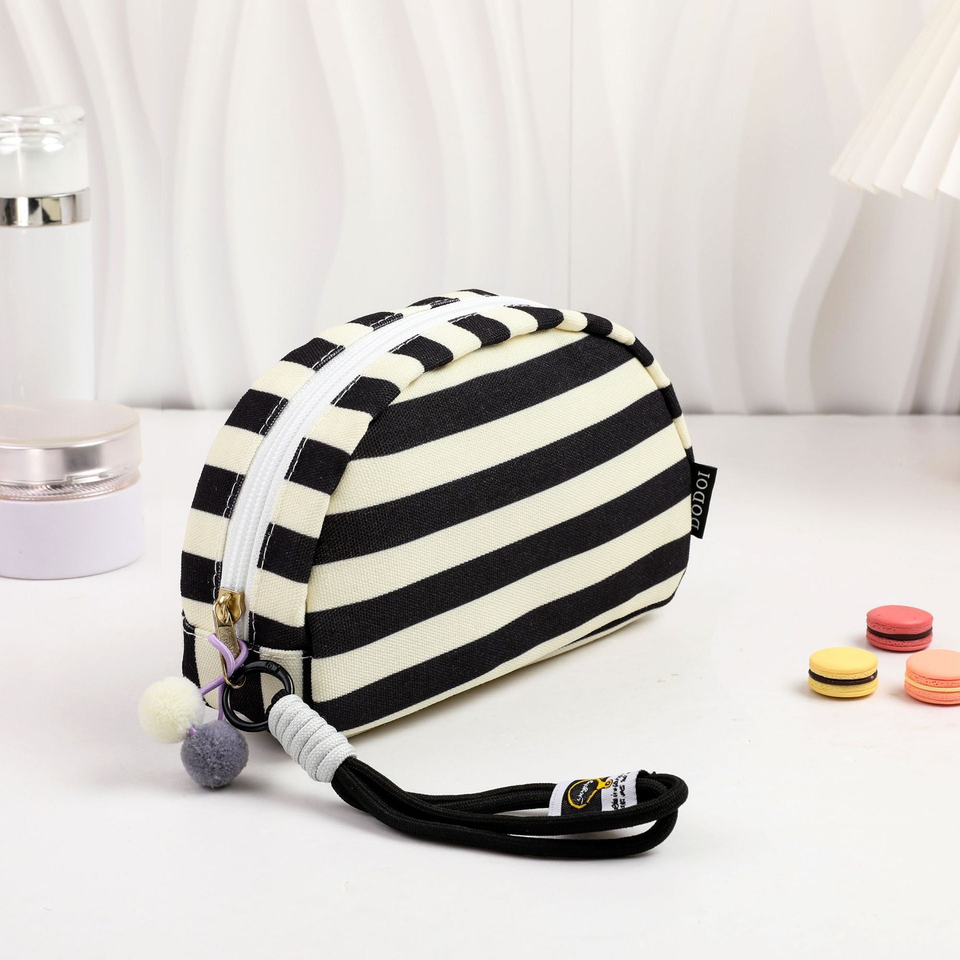 Canvas Striped Toiletry Bag