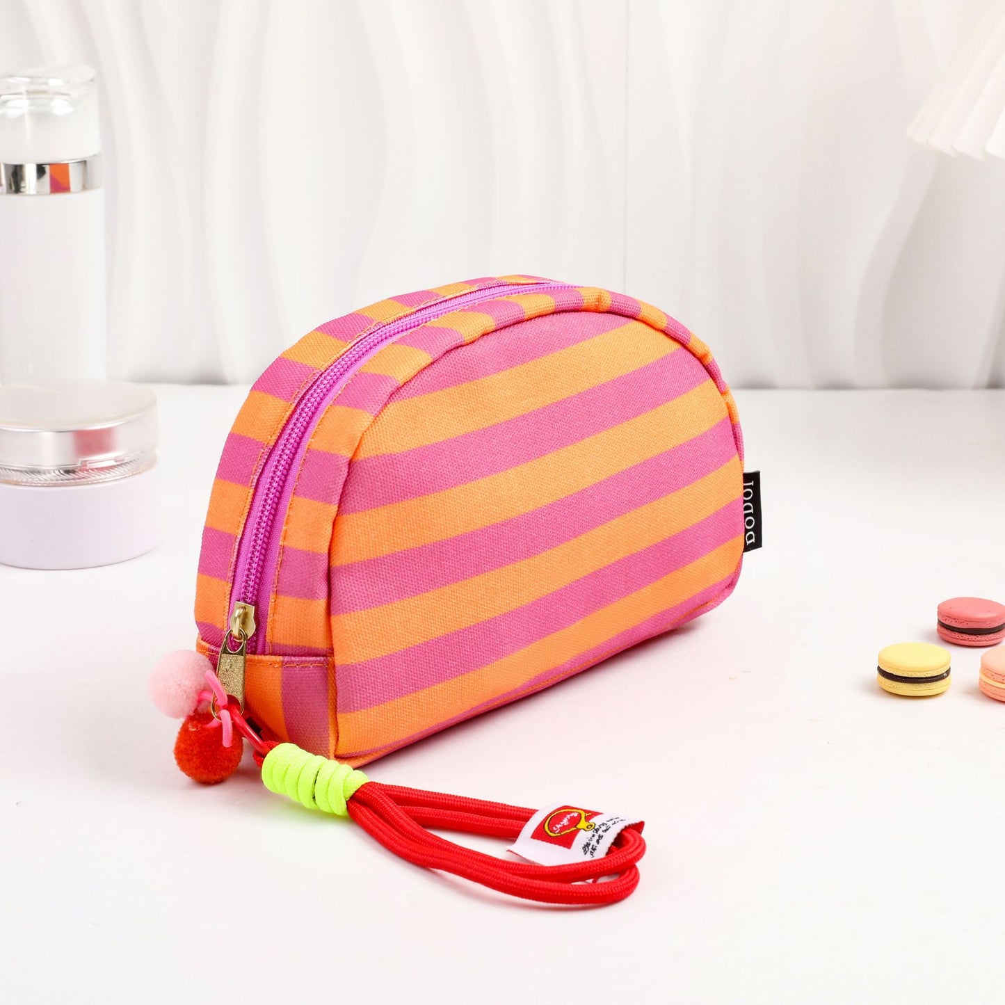 Canvas Striped Toiletry Bag