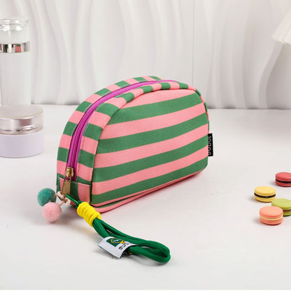 Canvas Striped Toiletry Bag
